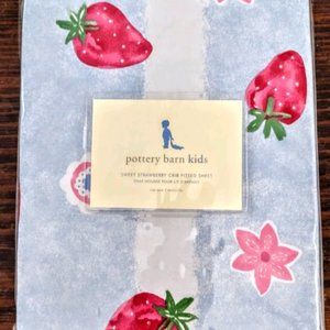 Pottery Barn Kids Fitted Crib Sheet Sweet Strawberry